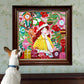 eeBoo Piece & Love: Ms. Santa's Reindeer - 500 Piece Puzzle - mature-themed Square Jigsaw  23x23  Glossy Pieces  Christmas Holiday Themed