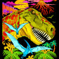 T-Rex Dinosaur Jungle - Fuzzy Coloring Poster for Kids - Great Quiet Time Arts and Crafts Activity