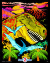 T-Rex Dinosaur Jungle - Fuzzy Coloring Poster for Kids - Great Quiet Time Arts and Crafts Activity