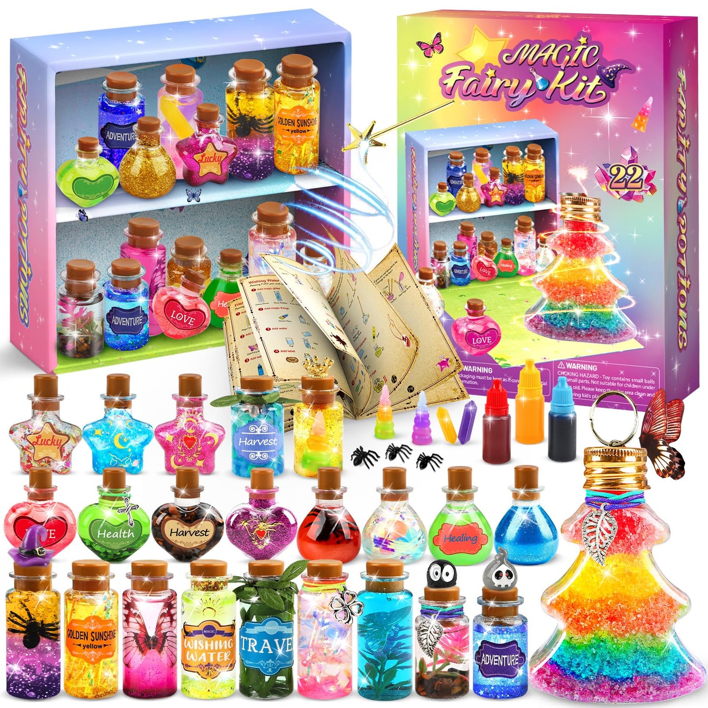 Potion Magic Kit for Kids  22 Magic Fairy Arts and Crafts Kit Potion Bottles Birthday Gifts Toys for Girls 6-12 Year Old Decorations School Family Craft Activities Party Favors