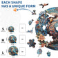 Woodemon Wise Owl Wooden Jigsaw Puzzles for Adults and Kids - Unique Shaped Animal Wood Puzzle, Birthday Gifts, Family Games (XL