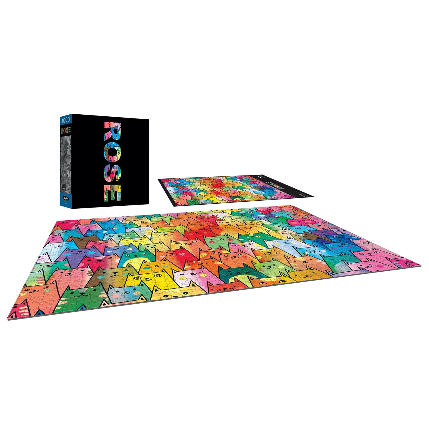 RoseArt 1000 Piece Jigsaw Puzzle - Cute Colorful Cats - Multi-colored - Model 4500ZZA - Perfect for Adults