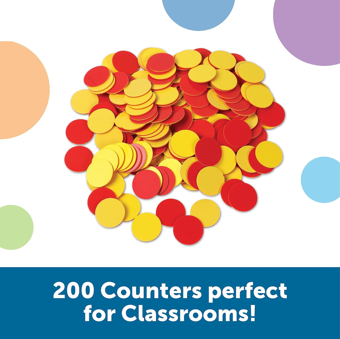 Learning Resources Two-Color Counters, Set Of 200, Ages 5+, Grades K+, Educational Counting Sorting And Patterning, Family Count
