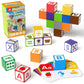 Coogam Magnetic Alphabet Blocks for Learning Numbers, Letters, Shapes, Magnet Construction Game & Toddlers Building Cube, Educat