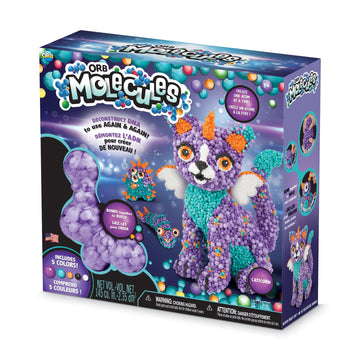 The Orb Factory Orbmolecules Caticorn Never Dries Compound, Purple/Aqua/Orange, 9.44' X 3.44' X 8.44' -Packaging May Vary