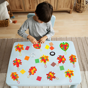 Renbuzhu 40PCS Fall Crafts Bulk: Leaves Paper Suncatchers DIY Kit for Autumn Thanksgiving Activities Decorations, Window Stained