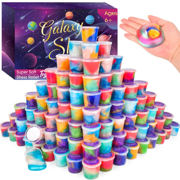 Galaxy Slime Kit 78 Pack, Mini Easter Slime Party Favors For Kids, Slime Bulk Stress Relief Toys For Girls Boys, Goodie Bag Stuf