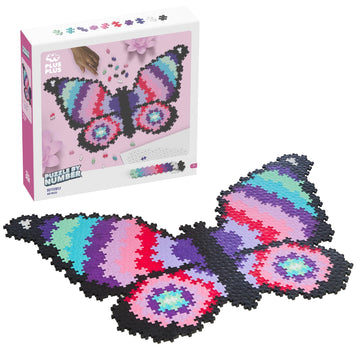 Plus Plus Puzzle By Number, 800 Piece Mini Interlocking Hashtag Color Blocks, 3D Pixel Art Kit For Kids - Butterfly