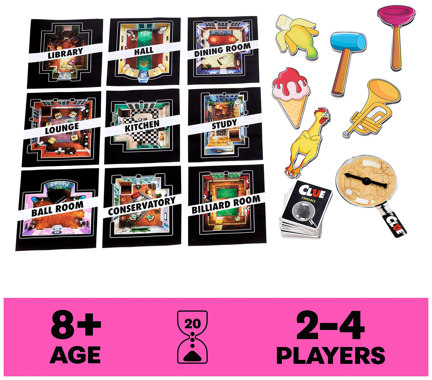 Spin Master Games Clue Giant Edition - Oversized Family Game for 2-4 Players, Ages 6+, Plastic Board, Indoor & Outdoor Fun