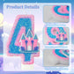 Zlongron Number 4 Candle, Birthday Candles, Suitable for Frozen Castle Theme Birthday, Party and Other Event Decorations, Suitab