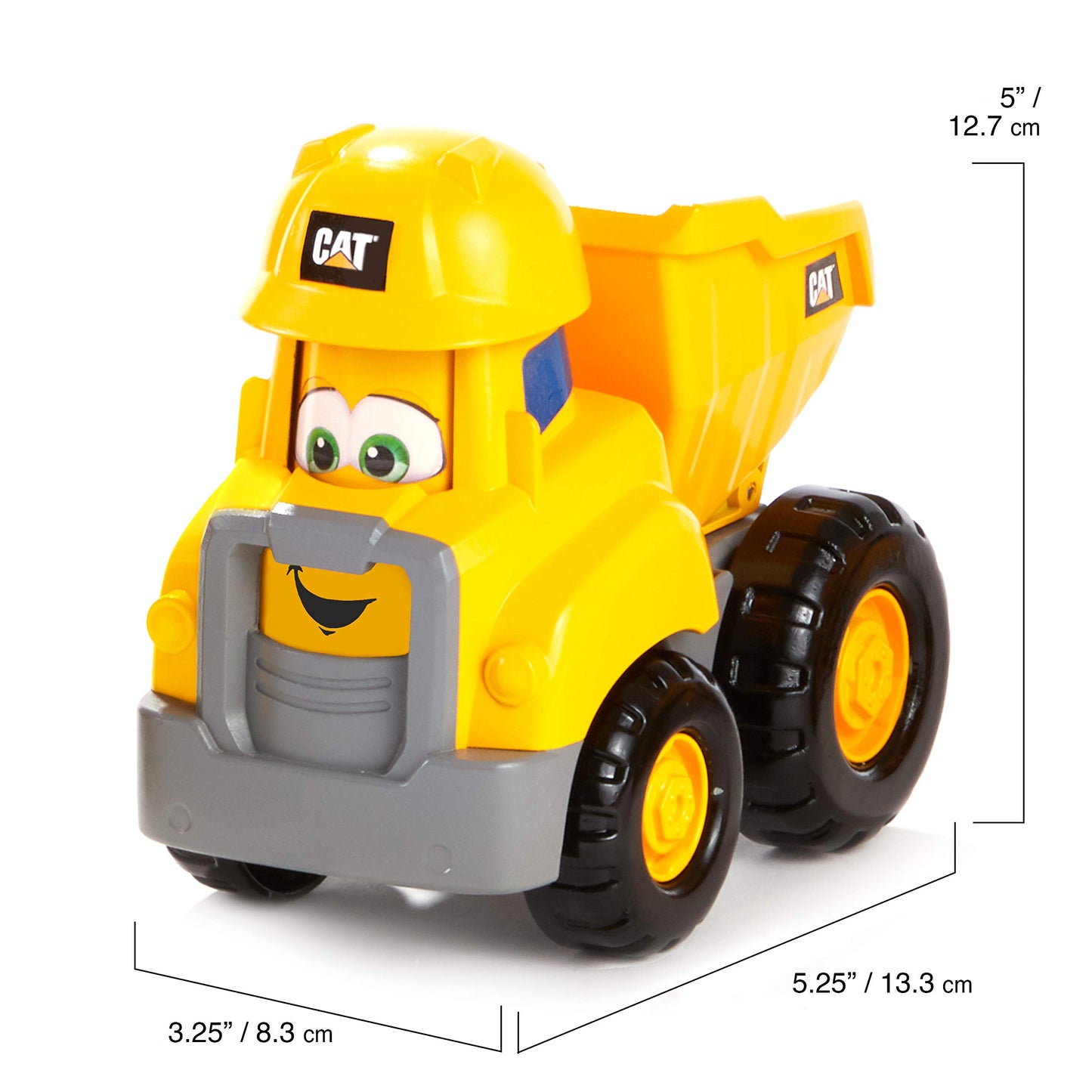 CAT Construction Toys, Junior Crew Construction Pals Dump Truck Educational Preschool Vehicle with Kid Vroom Sounds and Animated