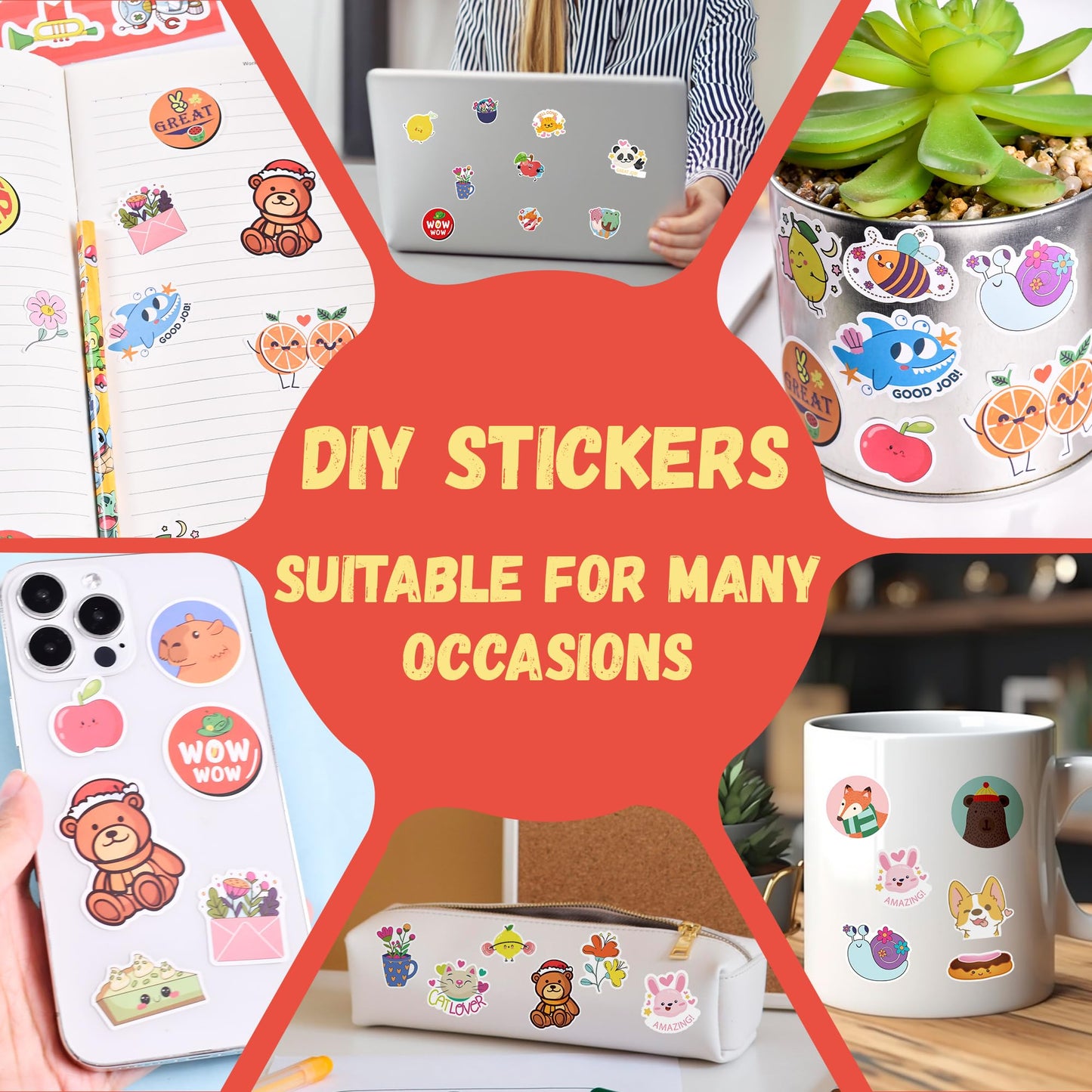 HORIECHALY Scratch and Sniff Stickers for Kids, 60 Sheets 900+ Smelly Stickers with 7 Themes, 15 Scents Scented Stickers for Tea