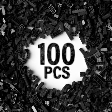 100 Piece Black Bricks Bulk, 12 Size Black Classic Building Blocks Bricks, Compatible With Lego Parts And Pieces(Color: Black)