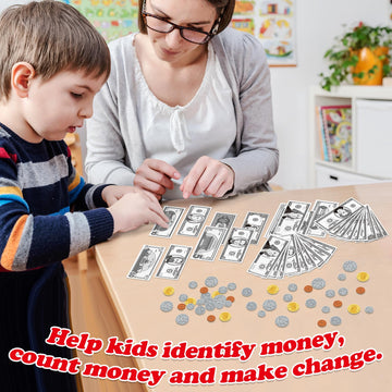 Kasfalci Money Activity Set for Kids for Learning, Pretend Play, Math Manipulatives,Teaching,Counting,Learning & Education Toys