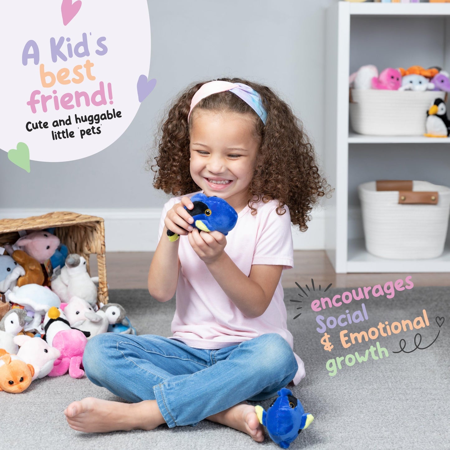 Forest & Twelfth Stuffed Blue Tang, Single Mini Stuffed Animal Plush Toy For Kids, Ocean Party Favors And Goody Bags, Classroom Treasure Box Prizes, Stocking Stuffers (Blue Tang)