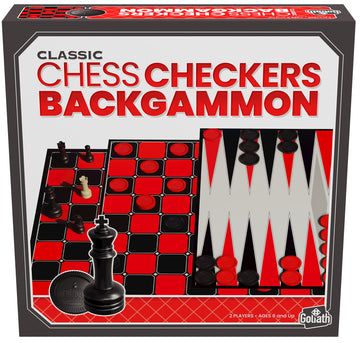 Classic Games - Chess/Checkers/Backgammon - Versatile Set Of 2 Player Strategy Games By Goliath
