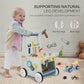 2-In-1 Baby Push Walker - Wooden Push Walker And Tool Toy For Babies - Toddler Learning Activity Walker For Girls Boys 1-3 Years
