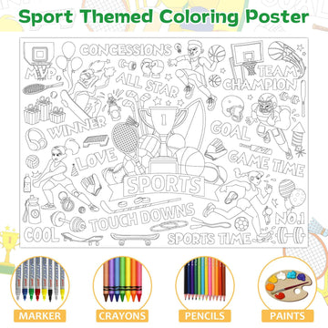 Sports Games Coloring Poster For Kids Olympic International Sports Coloring Poster Giant Football All-Star Games Coloring Tablec