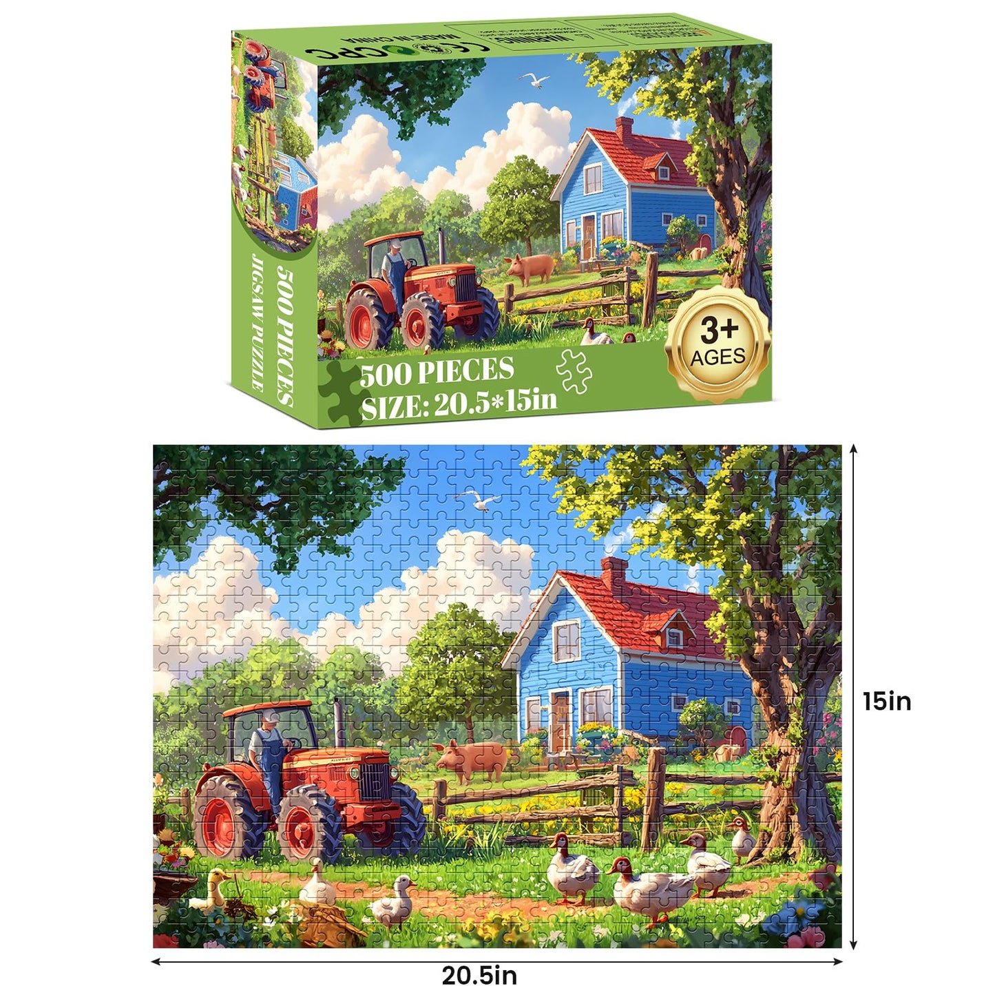 Jigsaw Puzzles 500 Pieces for mature-themeds Farm Puzzles 500 Pieces mature-themed Puzzles Games Family Challenging Game Great Gift Idea 20.5x15IN