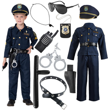 Joyin Toy Halloween Toddler Police Costume, Police Officer Costume For Boys, Kids Cop Costume With Police Accessories For Roleplay And Dressup (Small (5-7 Yrs))