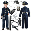 Joyin Toy Halloween Toddler Police Costume, Police Officer Costume For Boys, Kids Cop Costume With Police Accessories For Roleplay And Dressup (Medium (8-10 Yrs))