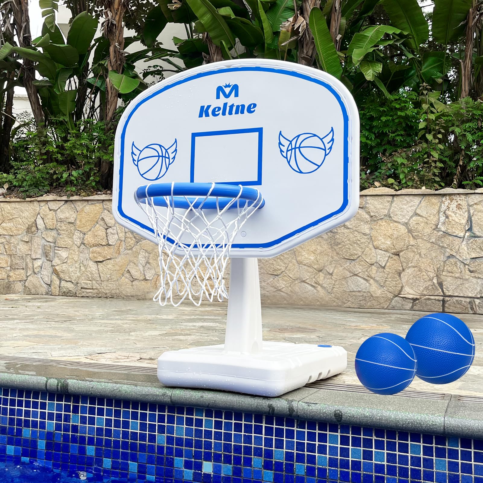 Dahivs Pool Basketball Hoop, Oversized Poolside Basketball Hoop for Swimming Pool Basketball Game, 34x34x42.2 Water Basketball H