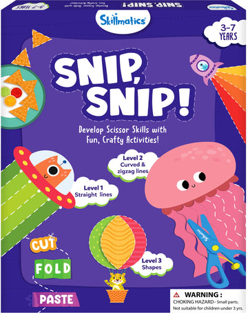 Skillmatics Scissor Skills Activity Book - Snip, Snip, Art & Craft Kit For Kids, 2 Child-Safe Scissors, 25 Fun Activities, Tiktok Viral Sensation, Gifts For Girls & Boys Ages 3, 4, 5, 6, 7