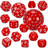 CiaraQ DND Polyhedral Dice Set (15pcs) D4-D100 Game Dice with Dice Bag for Dungeons and Dragons Role Playing Table Games (Red &