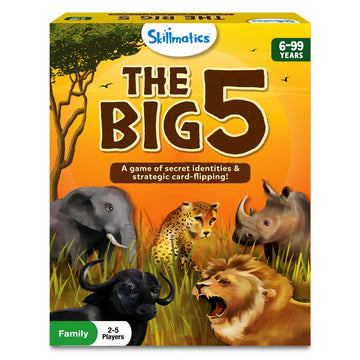 Skillmatics Card Game - The Big 5, Animal Themed Game of Secret Identities & Strategic Card-Flipping, Family Friendly Game, Gift