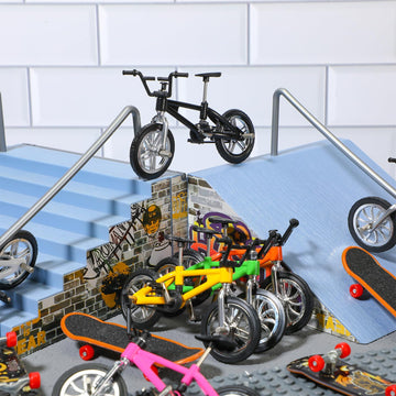 Gejoy 12 Pieces Finger Bikes Mini Bmx Bike Mini Bicycle Toy Miniature Bike Figurine For Kids Adults Christmas Birthday Party Gifts Collections Decoration(Cute Color)
