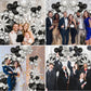 Black And Silver Balloons Garland Arch Kit, 146Pcs Metallic Silver And Black Balloons With Silver Exploding Star Foil Balloons F