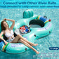 Jasonwell Inflatable River Tube Float - 2 Person Heavy Duty River Float Pool Floats With Removable Cooler Lake Water Tubes For Floating River Raft Lounge Floatie With 2 Cup Holders For Adults (Cyan)