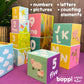 Boppi Baby Stacking Blocks Farmyard Animal Toys With Letters And Numbers, Montessori Cubes For Toddlers, Preschool Learning Toys