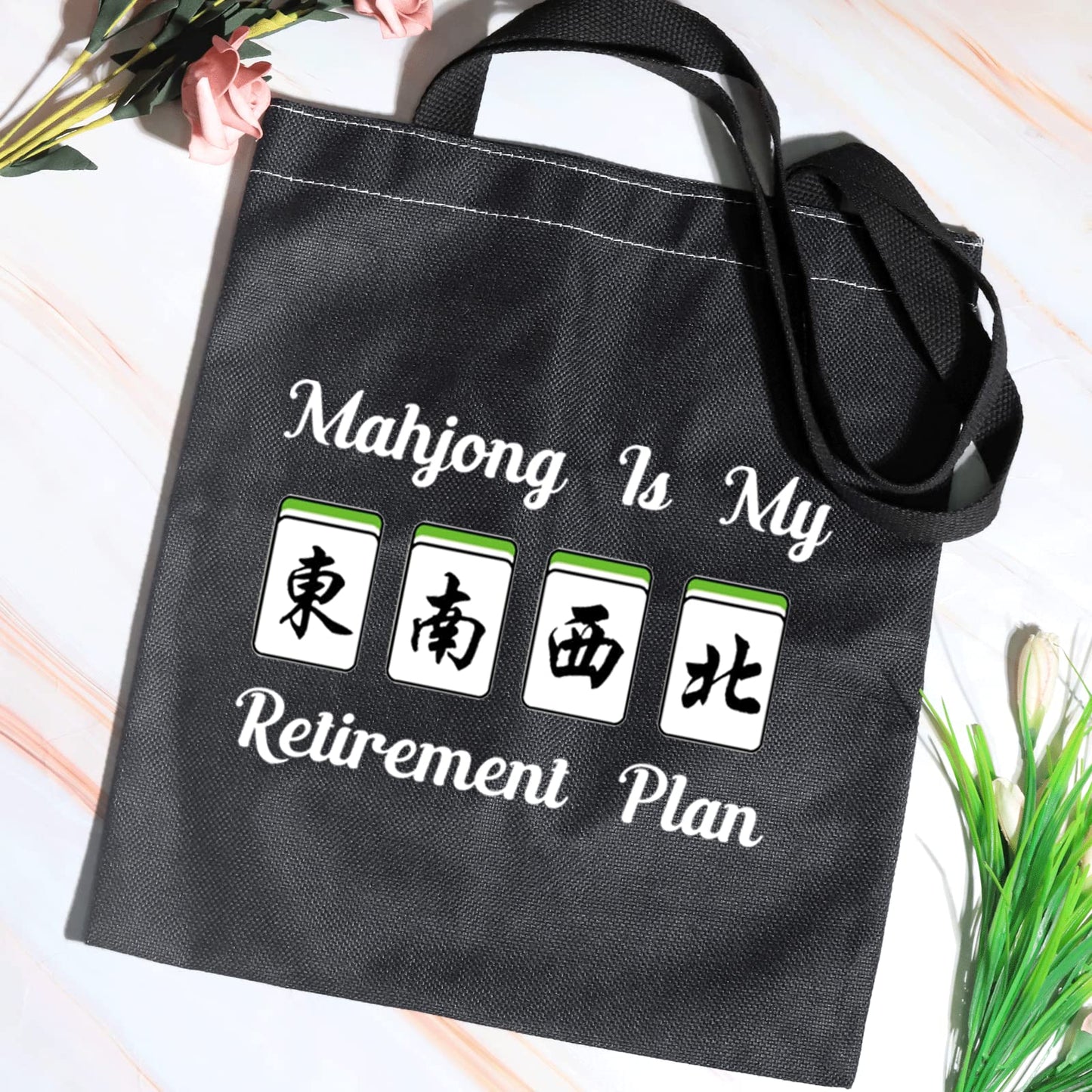Jxgzso Novelty Mahjong Retirement Plan Bag Mahjong Lover Gift Mahjong Is My Retirement Plan Board Game Gift Lucky Mahjong Player