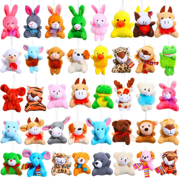 40 Pieces Mini Plush Animals Toys Set Plush Stuffed Animals Bulk Tiny Stuffed Toys for Boys Girls Themed Parties Valentines Day 