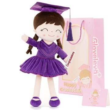 Gloveleya Baby Girl Gifts Graduation Plush Girls Dolls Congratulation Gift For Kindergarten Dark Purple 16 Inch