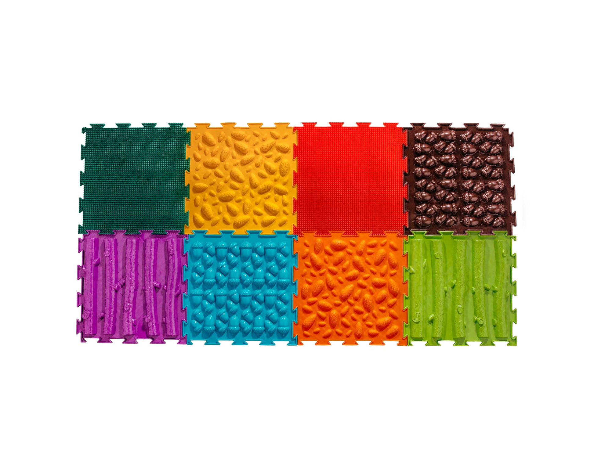 Forest Path Multi-Functional Sensory Mat For Autism 8 Pcs Therapy And Play, Featuring Puzzle Tiles And Orthopedic Massage, Modul