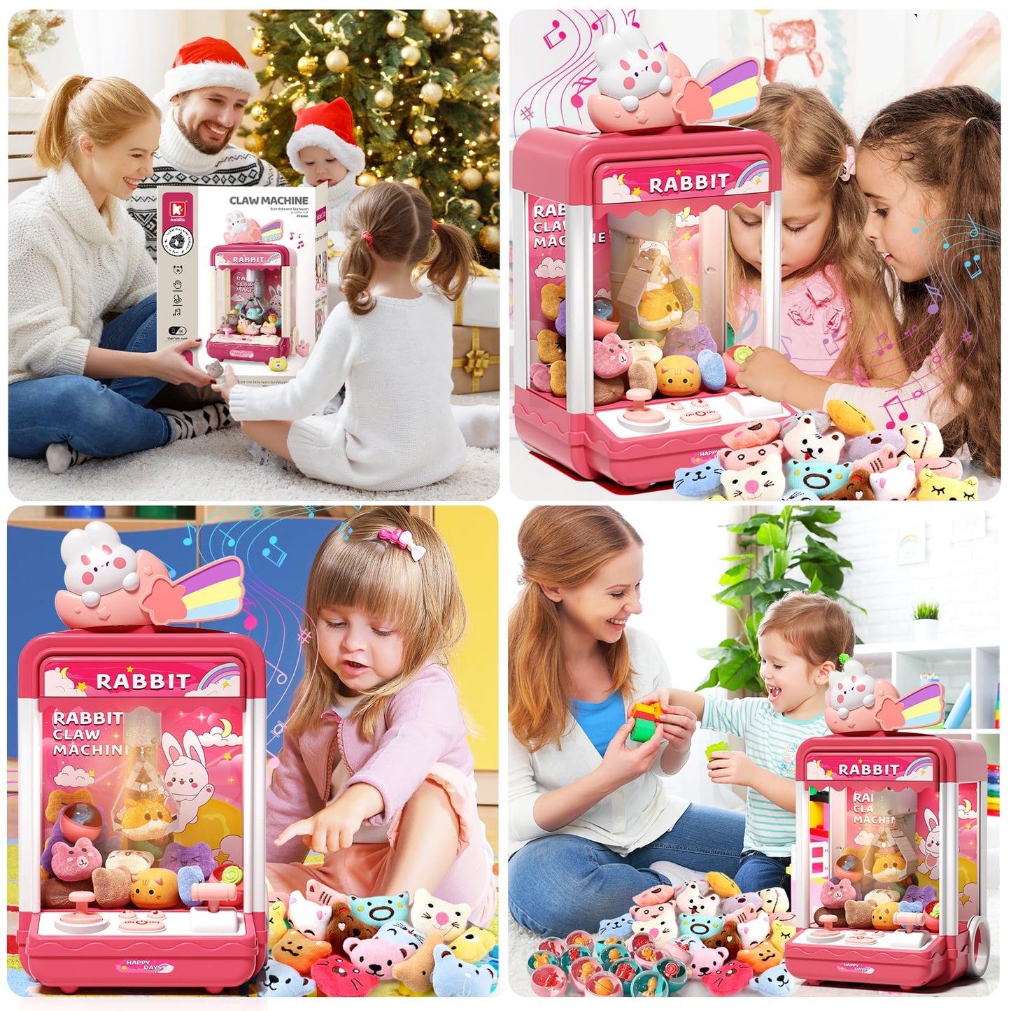 Aiqi Kids Claw Machine, Mini Candy Vending Grabber, Prize Dispenser Toys For Girls And Boys, Electronic Claw Game Machine For Pa