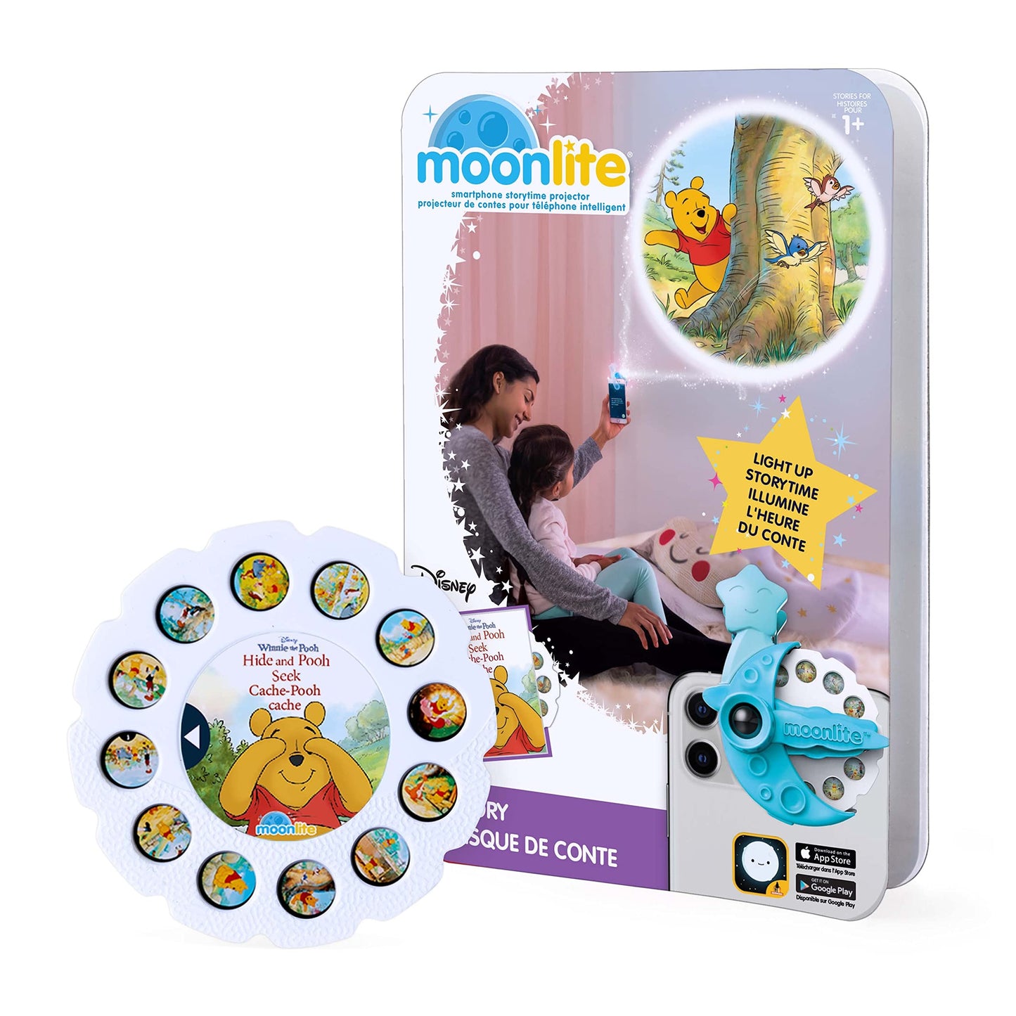 Moonlite Storybook Reels For Flashlight Projector, Kids Toddler | Disney'S Winnie The Pooh: Hide And Pooh Seek | Single Reel Pack Story For 12 Months And Up