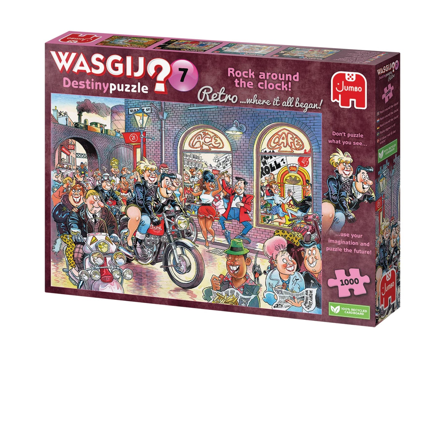 Jumbo, Wasgij, Retro Destiny 7 -Rock Around The Clock!, Unique Collectable Jigsaw Puzzle For Adults, 1,000 Piece