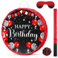 Sinmoe Birthday Piata with Stick Blindfold and Confetti for Boys Girls Men Women Birthday Party Supplies(Red and Black)