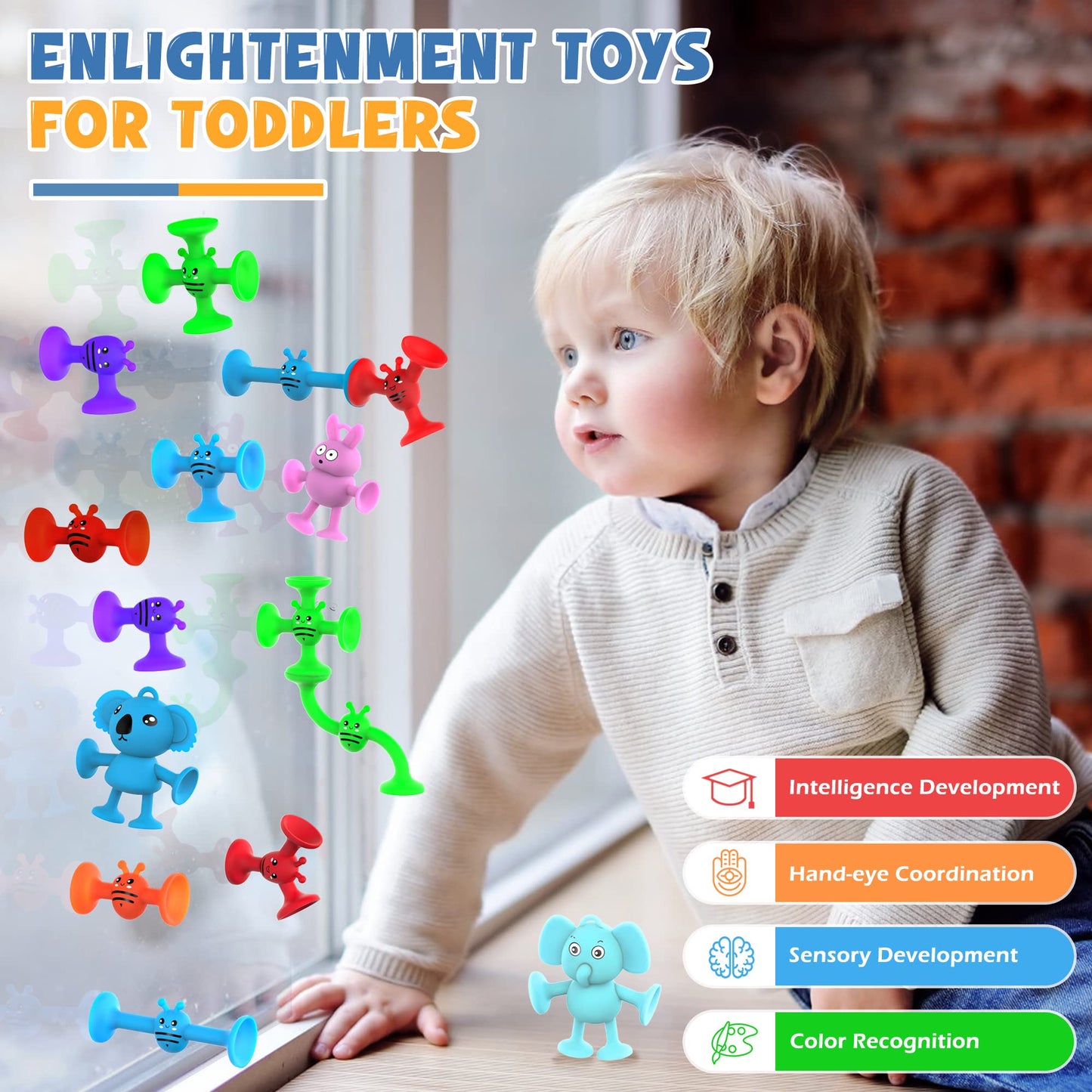 Suction Cup Toys For Kids, Suction Bath Toys For Toddlers Stacking Toys Shower Toys For Kids Ages 3+ Boys Girls, Montessori Bath