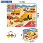 Lelemon 100 Pieces Jigsaw Puzzles In A Metal Box For Kids Age For 4-8 Boys Girls Toy Puzzles Construction Site Vehicles Children Learning Educational Puzzles Toys