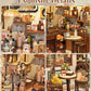 CUTEBEE Book Nook Kit - DIY Miniature House Dollhouse Kit for mature-themed and Teens  Booknook Bookshelf Decor Alley Model Build with LED Light  Gifts for Family and Friends (Sunny Cafe)