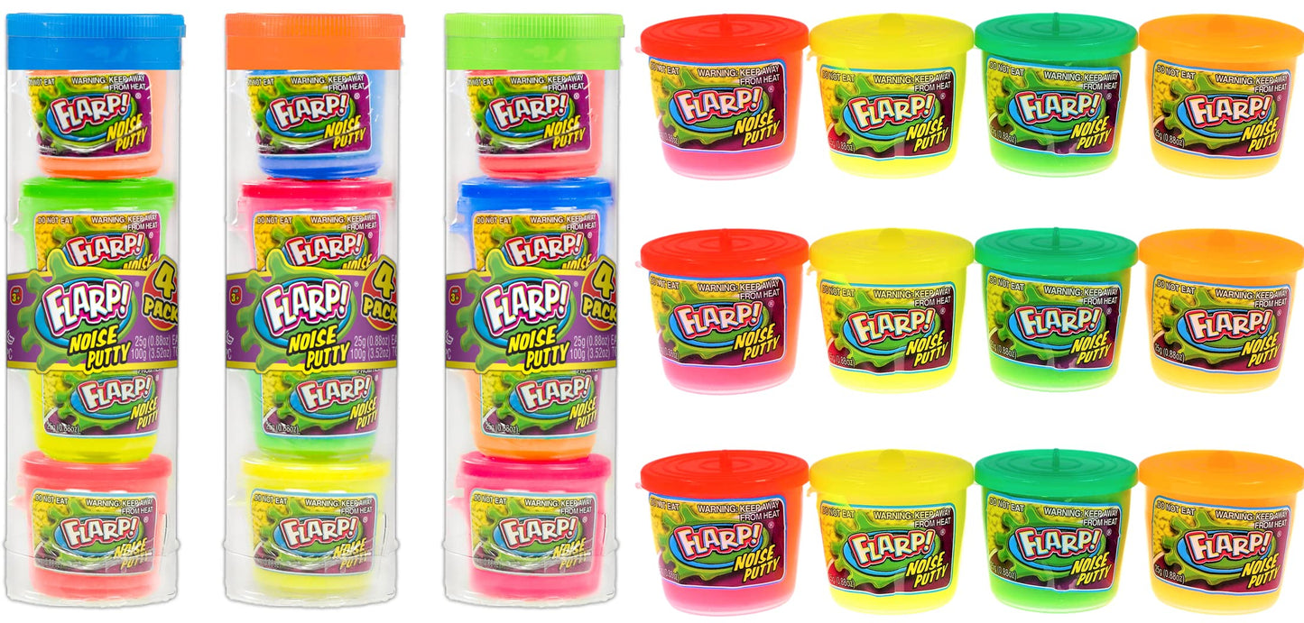 Ja-Ru Mini Noise Putty W/Plastic Containers (3 Pack, 12 Putty Toys) Slime Party Favors Silly Noise Putty For Kids, Boys & Girls. Stress Relief Sensory Fidget Toys. Bulk Goodie Bag Stuffers. 336-3P