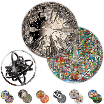Spin Flip Puzzle - Charles Fazzino - Spin it  Flip it  Solve it! for Those who Love Brain teasers! mature-themed Fidget Toy. Great Gift for Mom  Dad  Teens  Men and Women