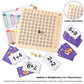 2 In 1 Multiplication Addition Math Board Game For Kids - Wooden Montessori Math Toys For Girls Boys 4 5 6 7 8 9 Years Old Wood Double Sided Board Table Dice Card Games For Family