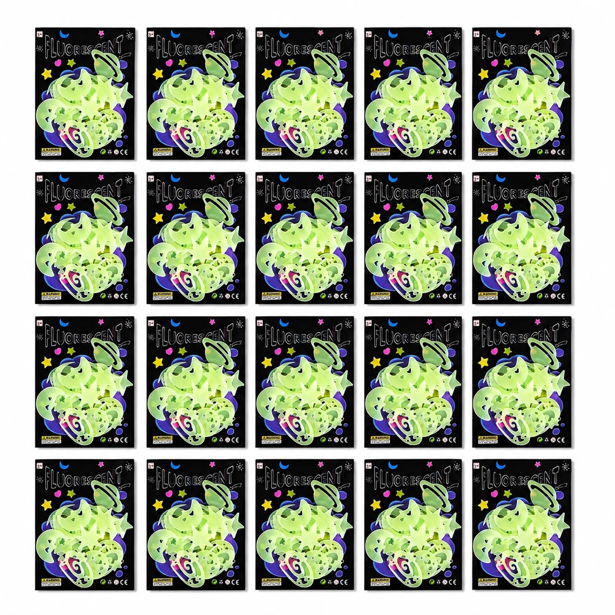 Birthday Popper Birthday Return Gift For Kids Glow Stickers, 20 Pcs