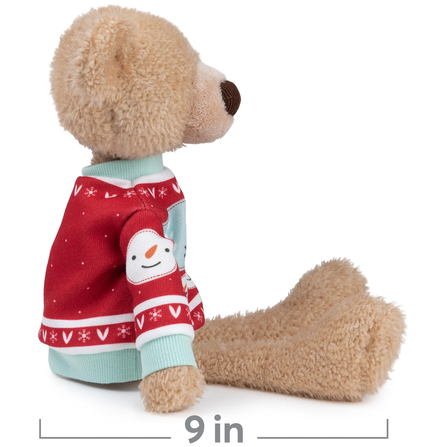 GUND Toothpick Bear Stuffed Animal, 15" Holiday Sweater, Beige/Red/White, Ages 1+, Model 6065048, Soft Polyester