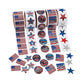Patriotic USA Sticker Roll Set - 500 Stickers with 5 Styles - Fourth of July Stationary and Party Supplies